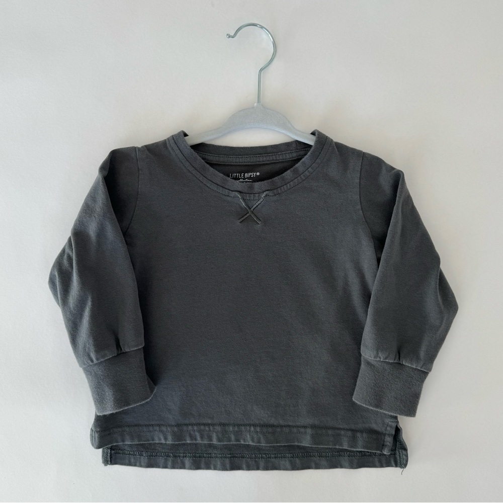 Little Bipsy Long Sleeve Tee, 18-24m , Pewter
